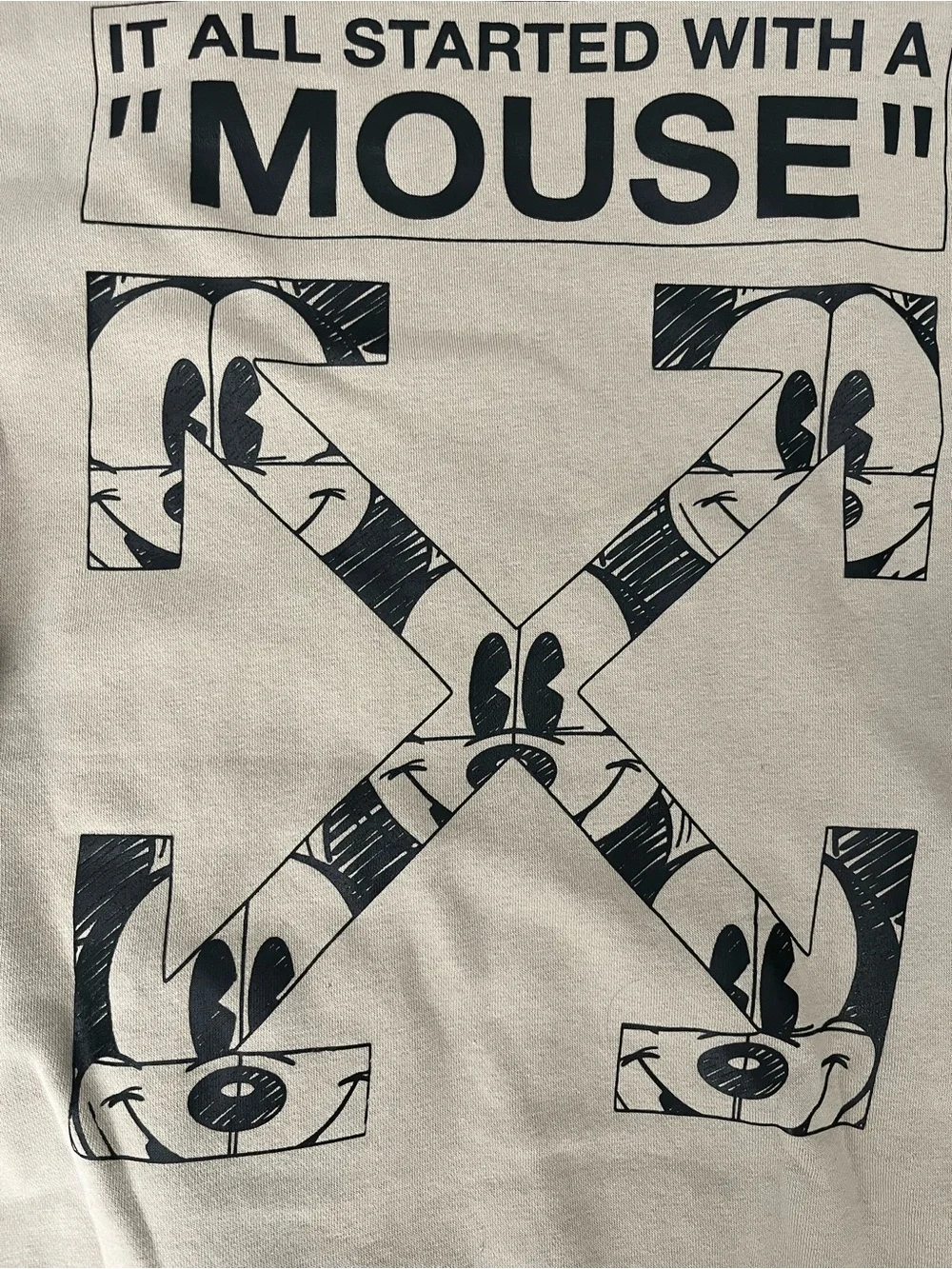The Rabbits Los Angeles Off-Mouse Mickey Graphic Hoodie Medium Tan